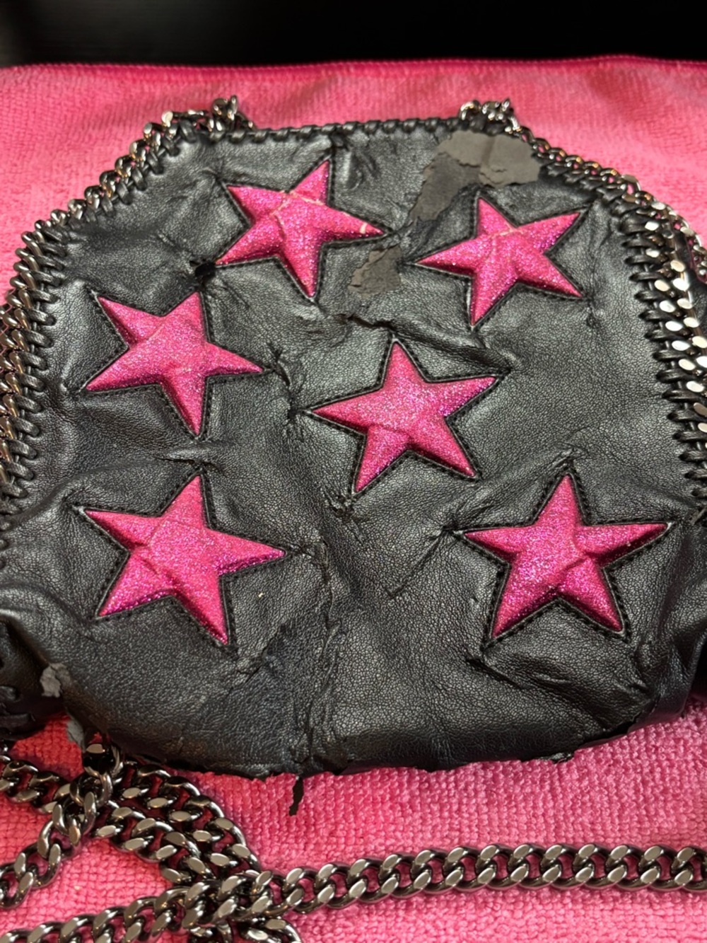 RARE Stella McCartney Falabella Star Crossbody – Black/Pink – Read Description